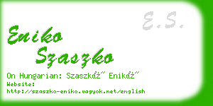 eniko szaszko business card